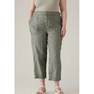 Athleta Aspen Heathered Linen Voyager Tapered Leg Pant 22 New